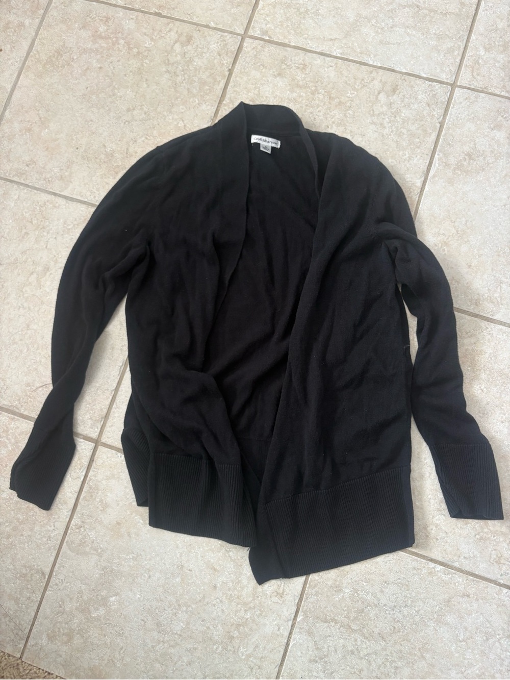 croft & barrow Black Open-Front Women's Cardigan